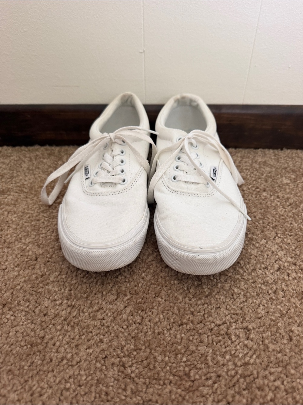 Vans White Low-Top Canvas Sneakers
